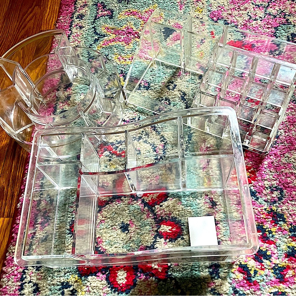 Clear Acrylic Organizer Set - 3, new